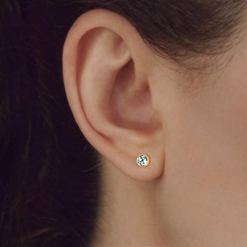 NKlaus JEWELLERY Ohrstecker Blautopas 333 Gold klein