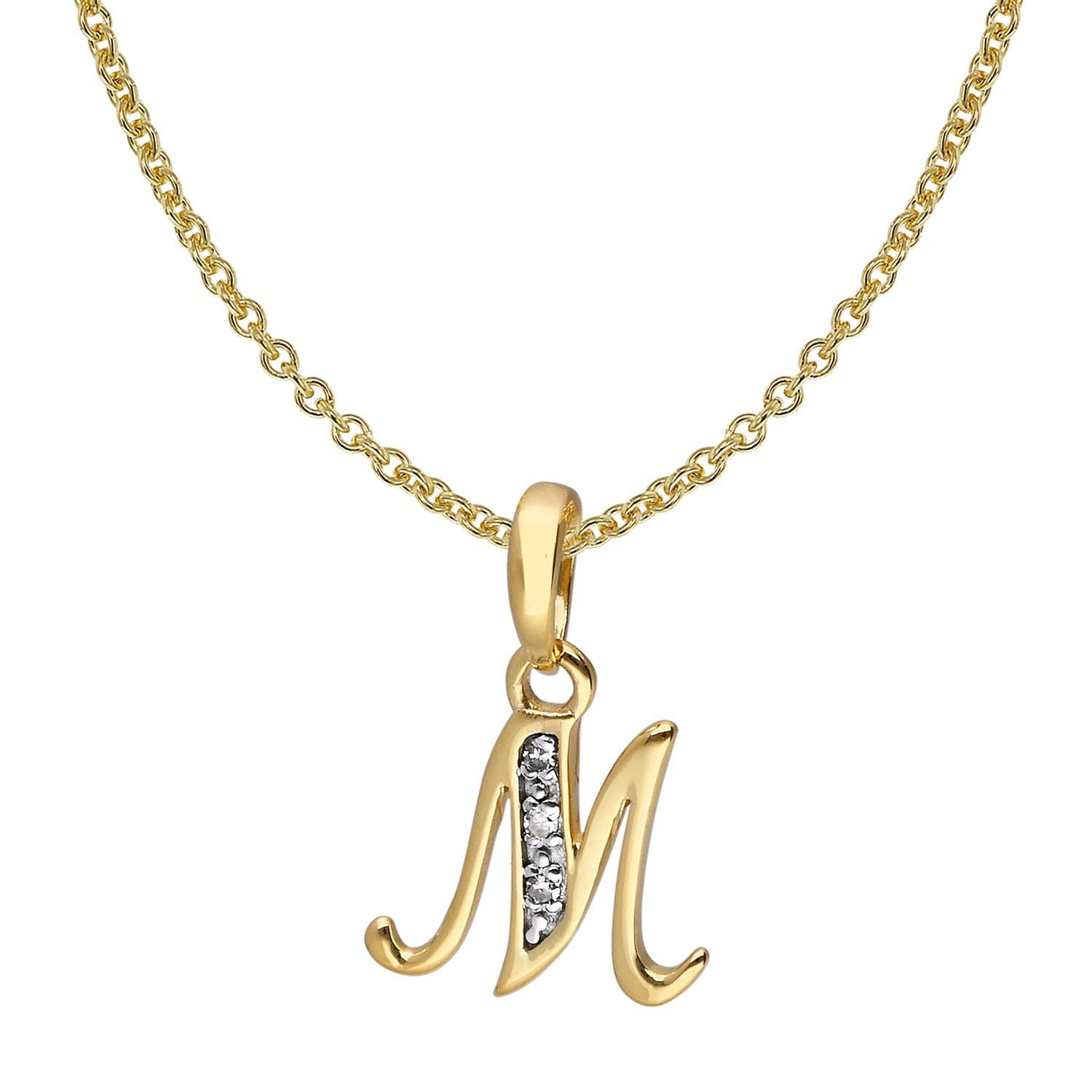 trendor Halsketten Buchstaben-Anhänger M Gold 333 Kette