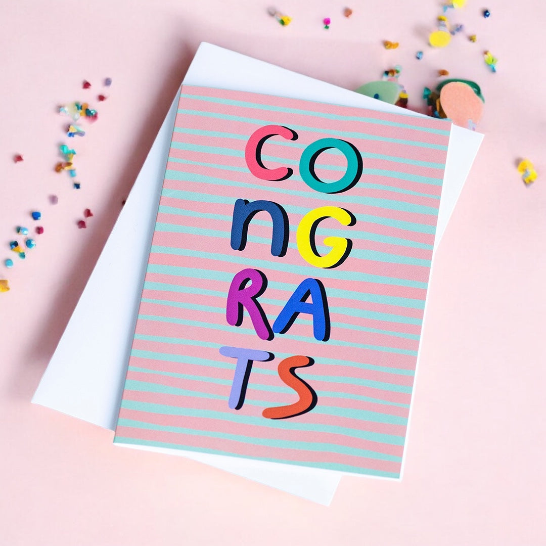 Joy by Corrine Smith Congrats Grußkarte Bunt A6 mit Umschlag