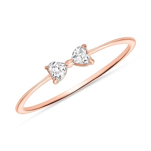 JEWLIX DR0524-R Damenring 585er Roségold Herz 0,16 ct