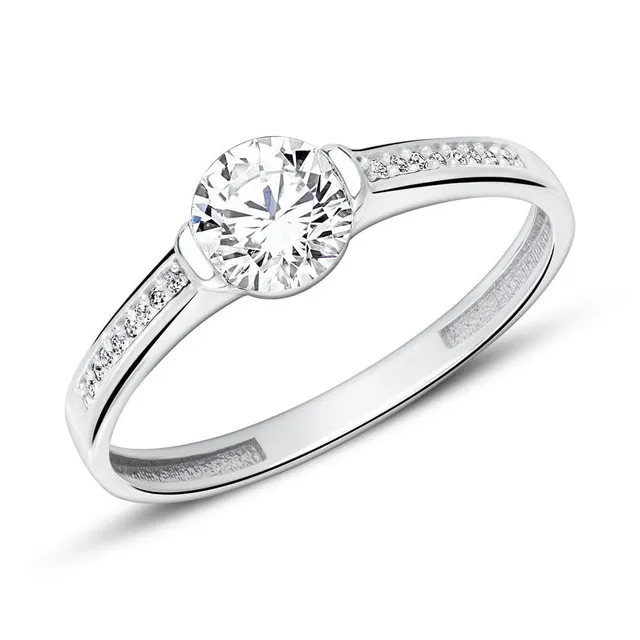 JEWLIX Verlobungsring 375 Weißgold Ring 54mm Zirkonia
