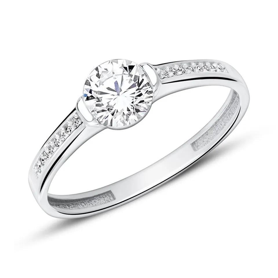 JEWLIX Verlobungsring 375 Weißgold Ring 54mm Zirkonia