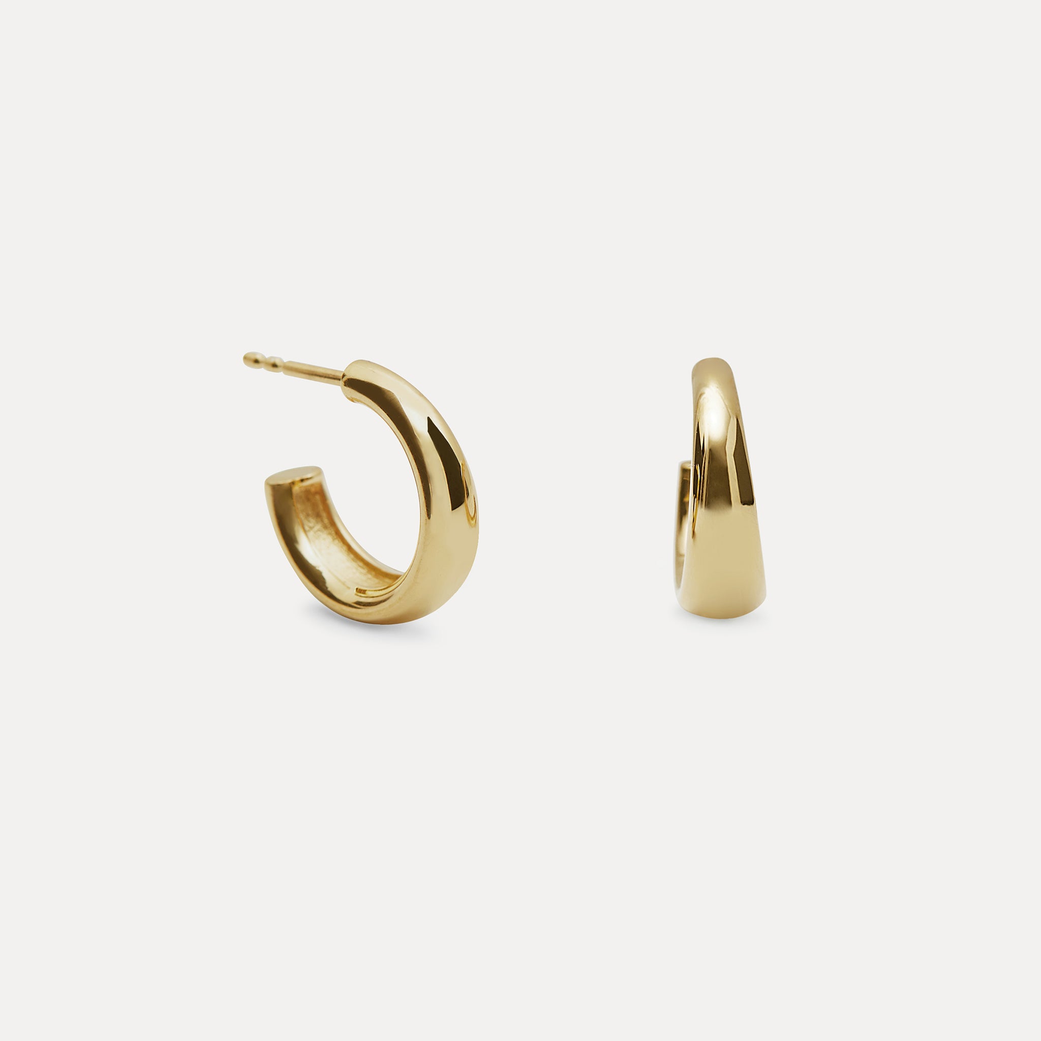 Stilnest Bombé Bold Creolen 585 Gold Ohrringe 14K Massivgold