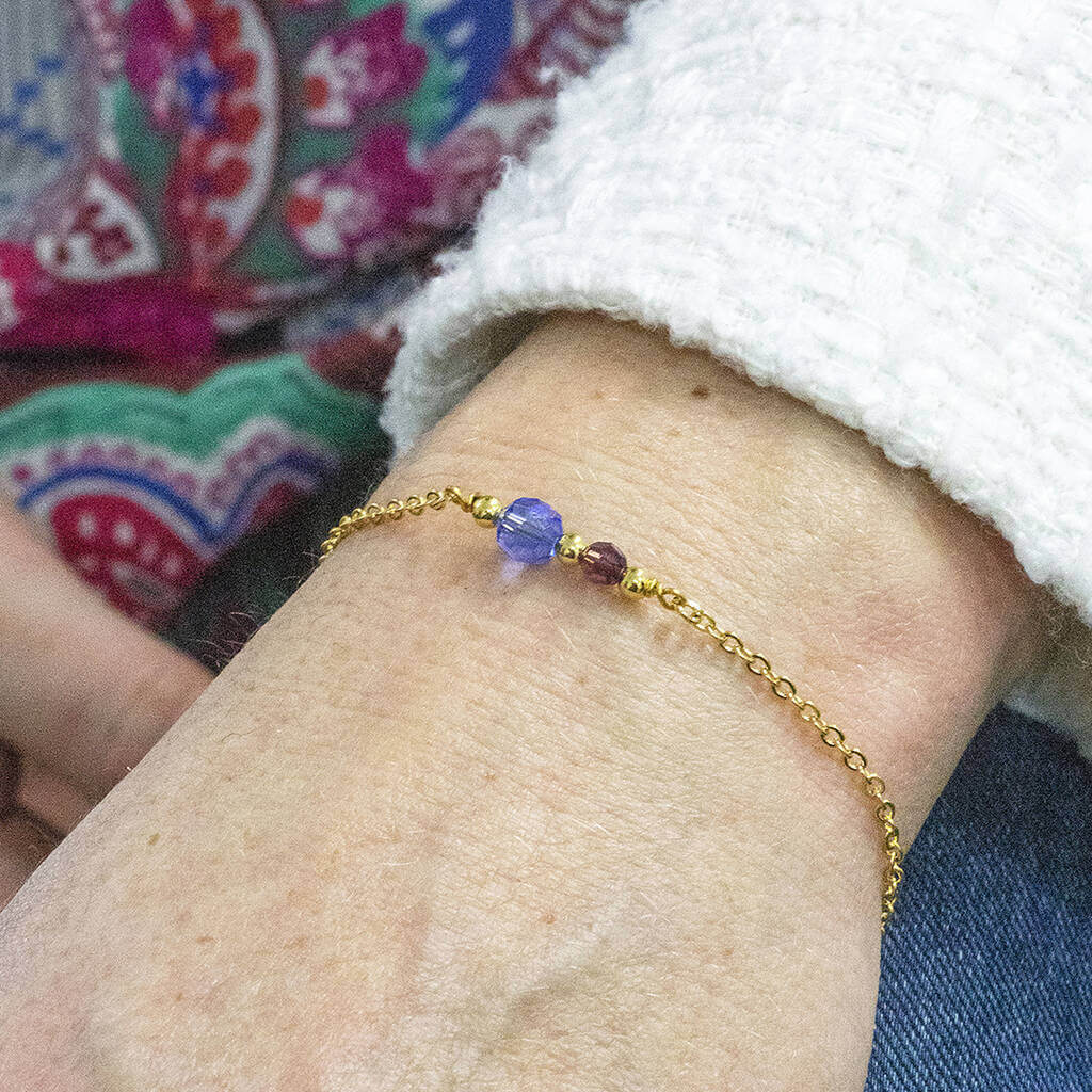 Joy by Corrine Smith Mother and Child Armband Geburtsstein Silber