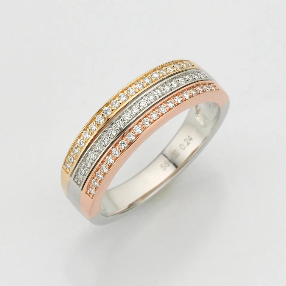 Eugen Rühle Ringe 88.7887 Ring 0,24ct 585 Gold 3-rhg.