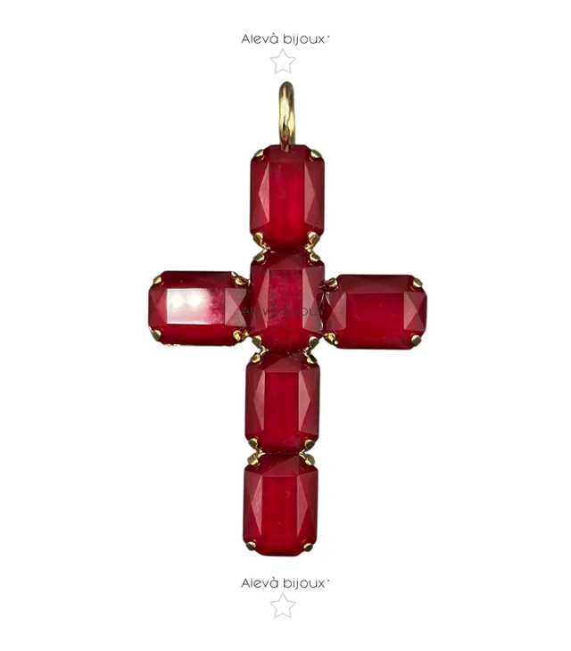Alevá Bijoux Princess Kreuz-Anhänger Acqua Kristall