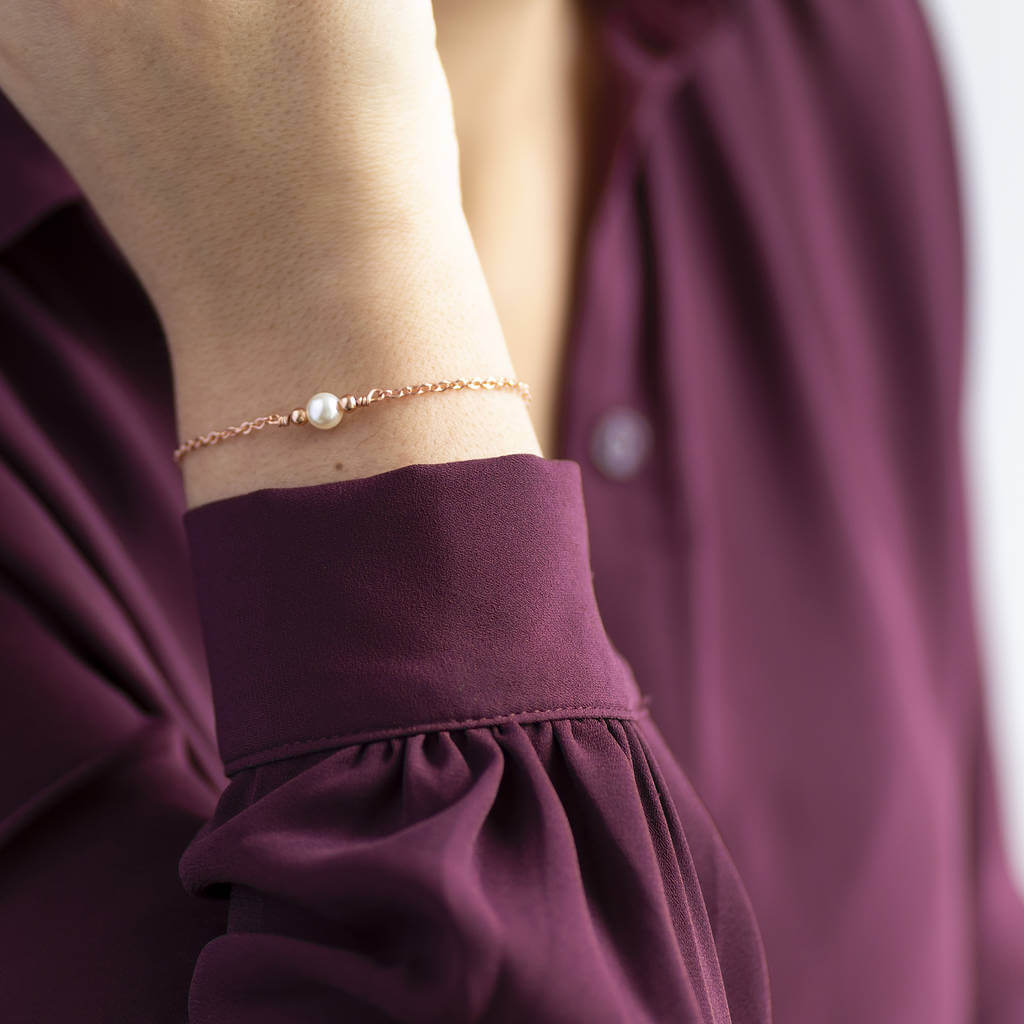 Joy by Corrine Smith Single Pearl Perlenarmband Gold
