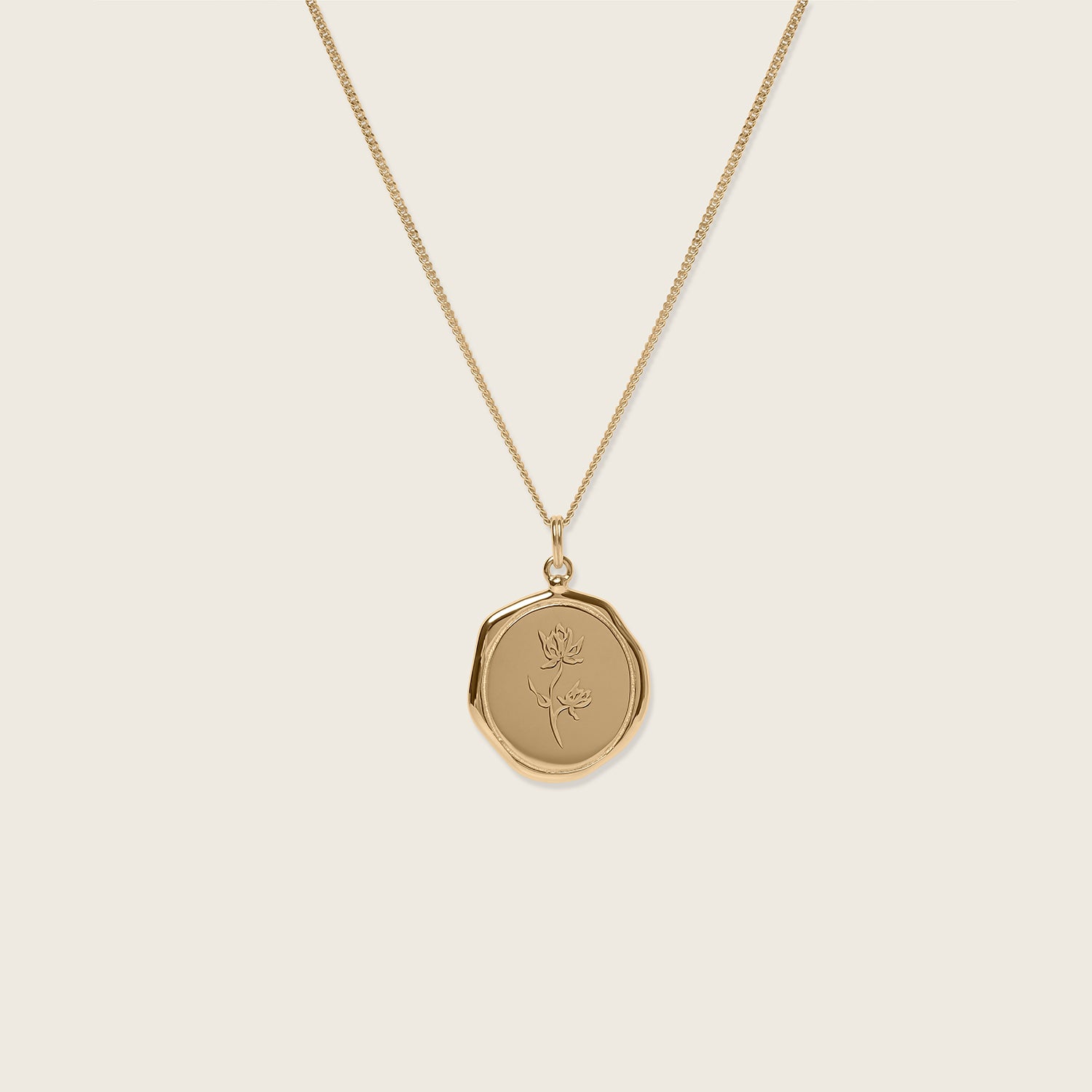Stilnest Floral Large Seal Kette 585 Gold 45cm