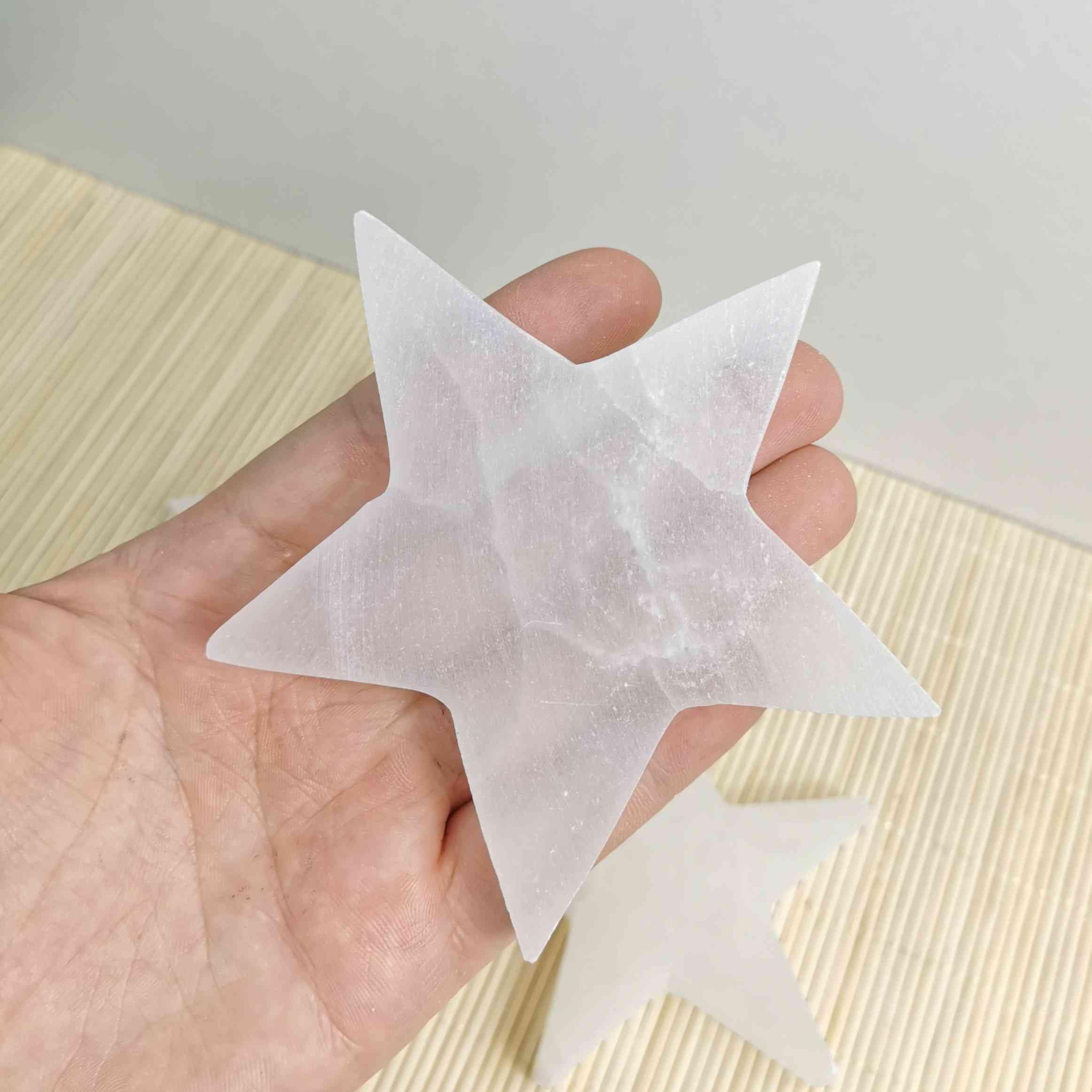 NKlaus Healing Crystals Stern-Ladeplatte 12cm Selenit 1 Stück