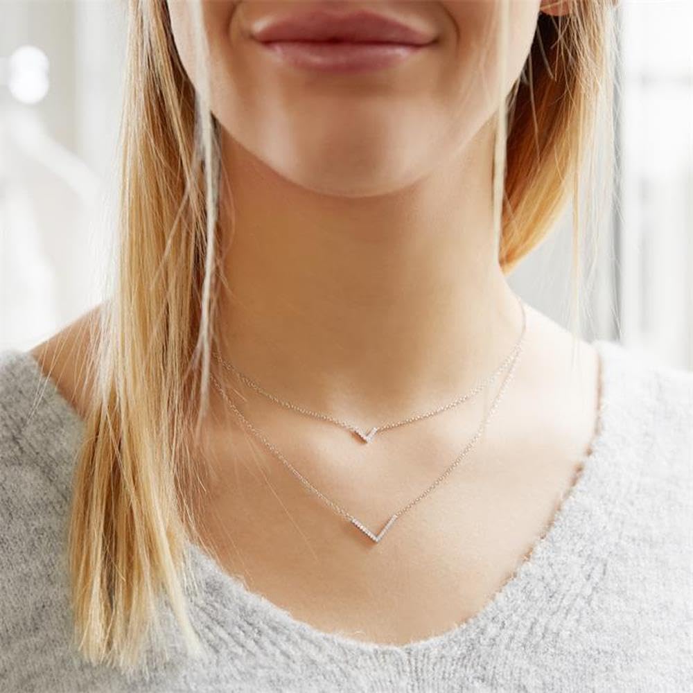 JEWLIX Ketten mit Anhänger Layerkette Sterlingsilber Zirkonia