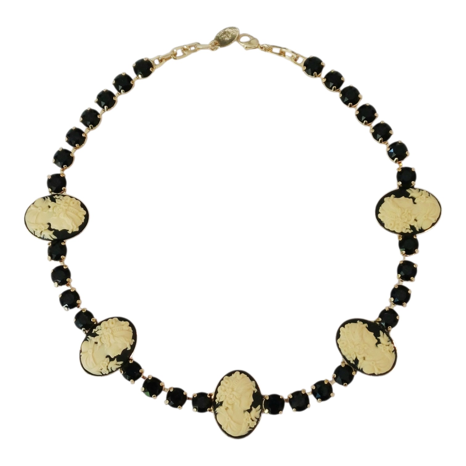 Alevá Bijoux Sissi Black Lady Halskette Gold