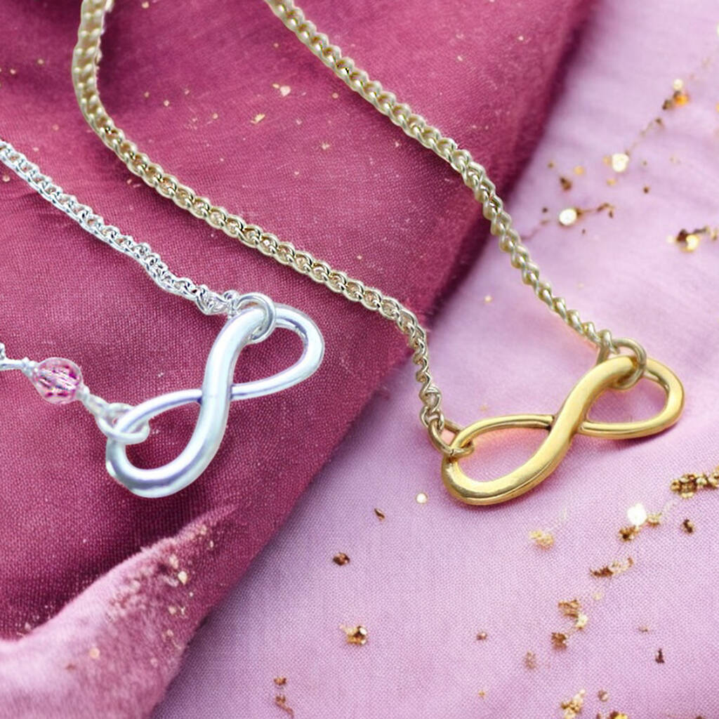 Joy by Corrine Smith Infinity Halskette Geburtsstein Silber Gold