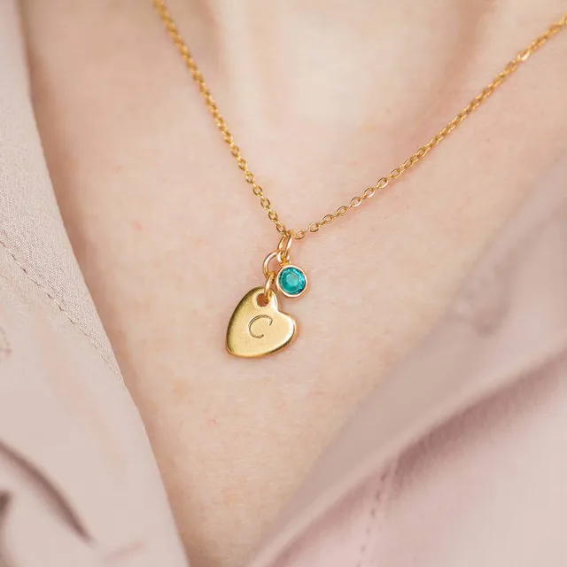 Joy by Corrine Smith Heart of Gold Geburtsstein Halskette Gold