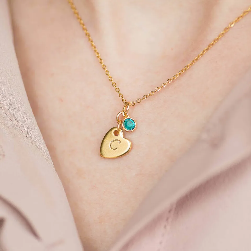 Joy by Corrine Smith Heart of Gold Geburtsstein Halskette Gold