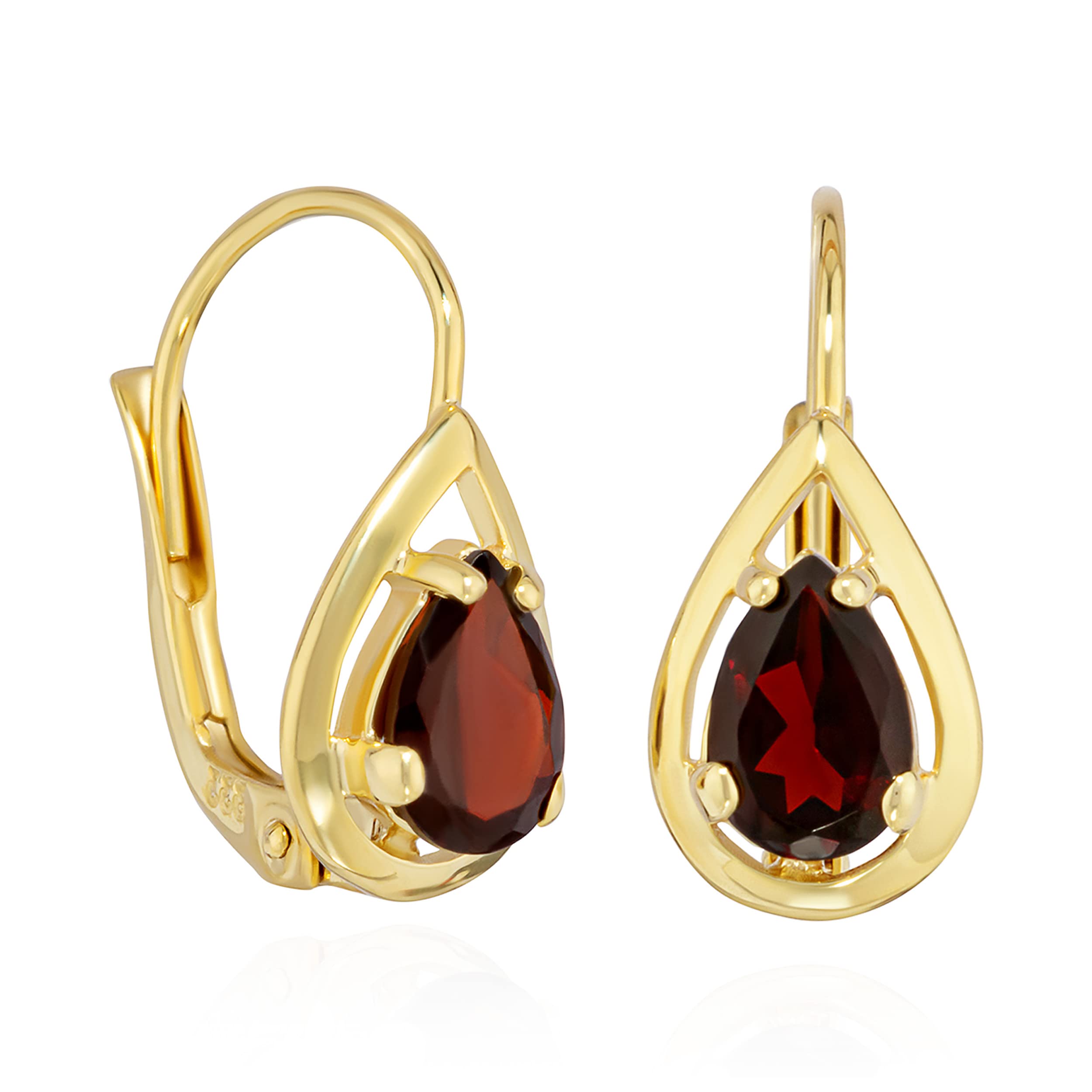 NKlaus Jewellery Brisur Ohrhänger Granat Gold 333 14x6mm