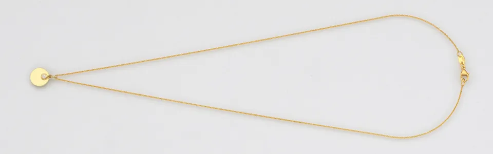 Eugen Rühle Anhänger Scheibe 9mm Goldkette 42cm 585