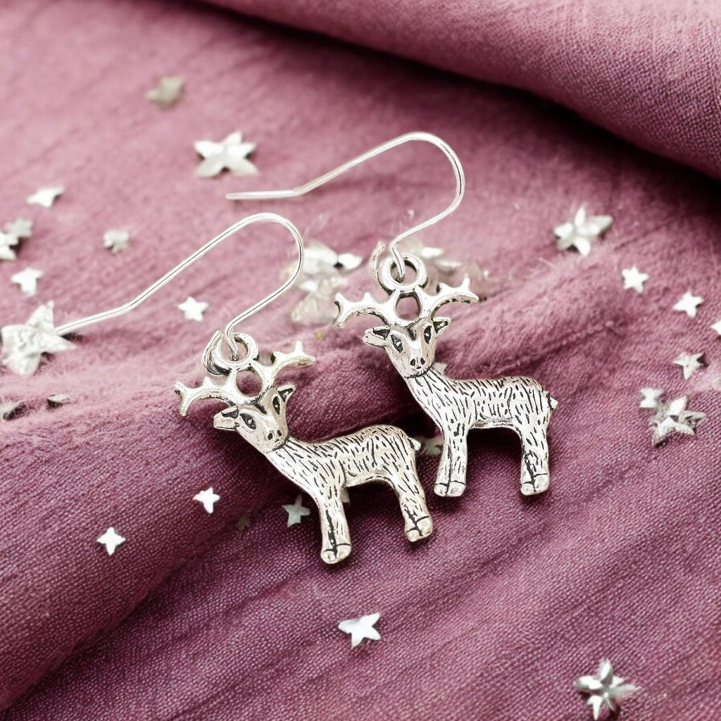 Joy by Corrine Smith Rentier Ohrringe Silber Weihnachten 2 cm