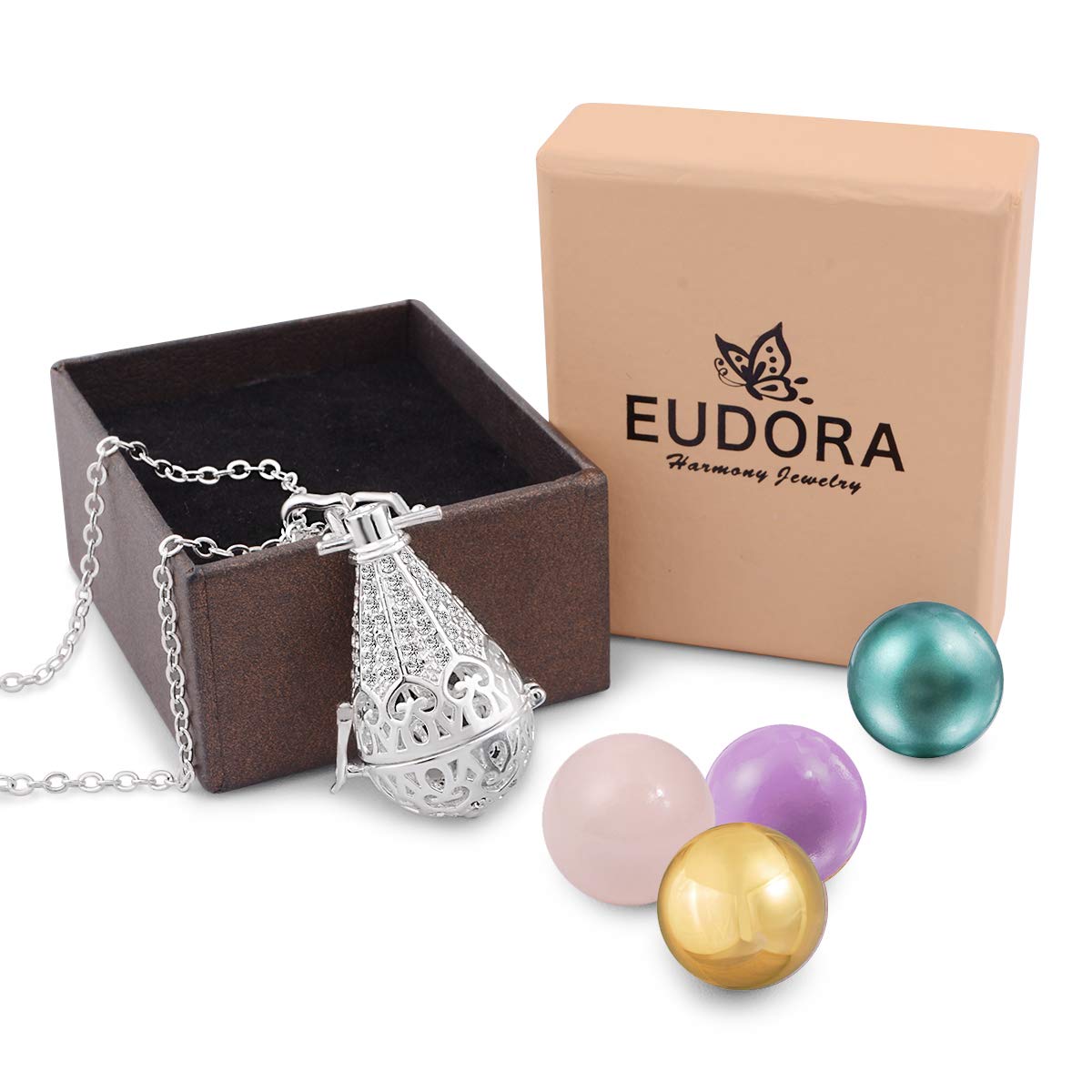 Eudora Harmony Bola Tower Halskette 18mm Zirkonia
