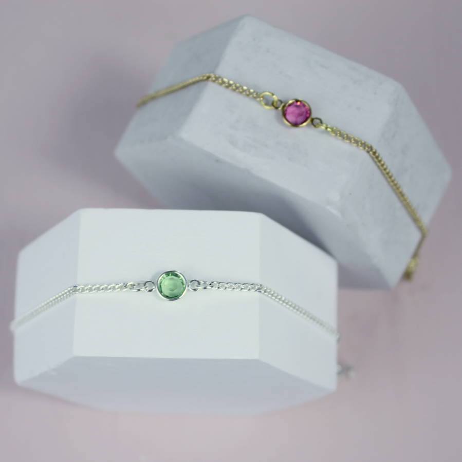 Joy by Corrine Smith Skinny Birthstone Armband Gold Silber