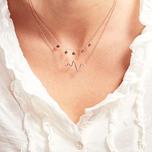 JEWLIX Runde Anhänger Kette 925 Silber Rose Damenhalskette