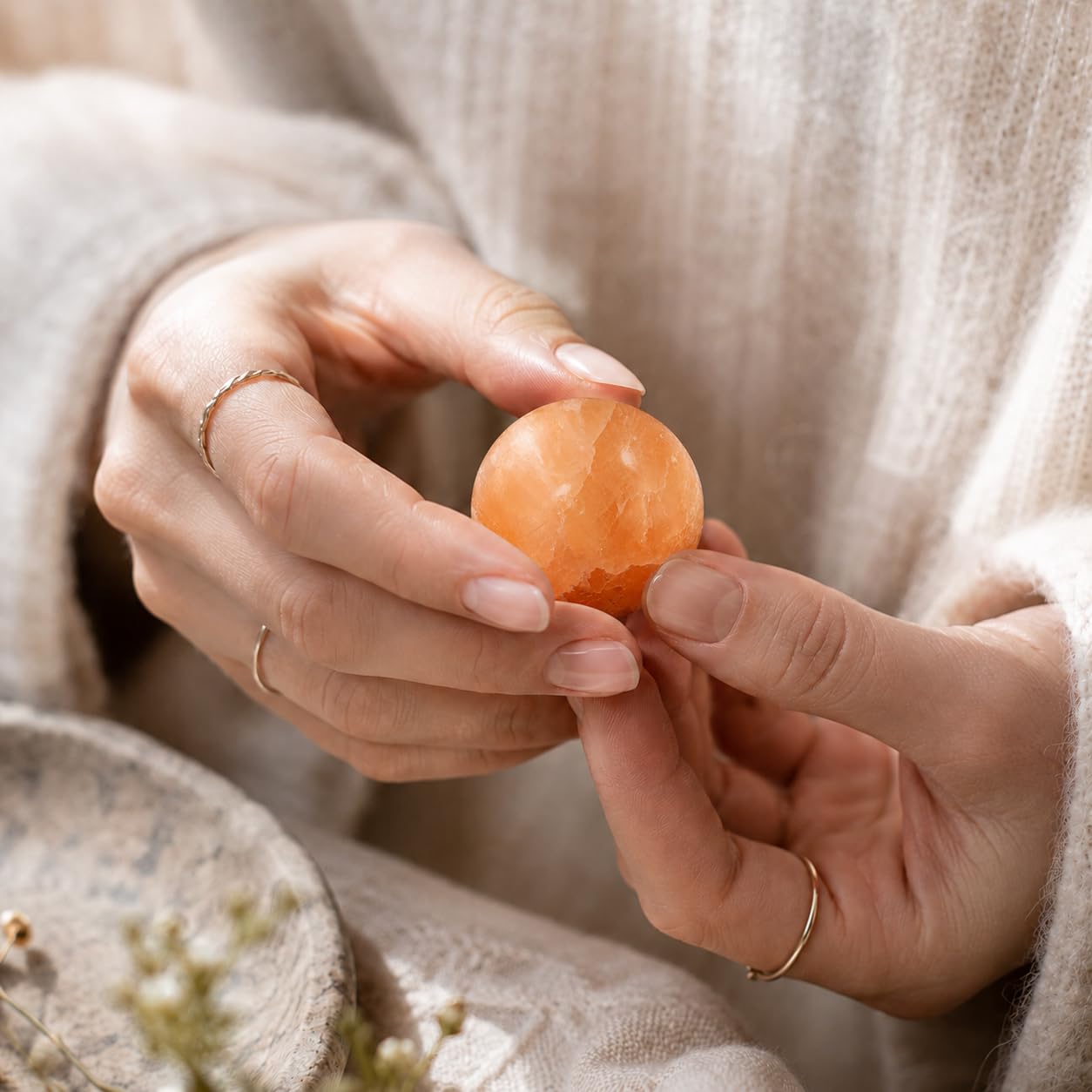 NKlaus Healing Crystals Selenit-Kugel 4cm Orange