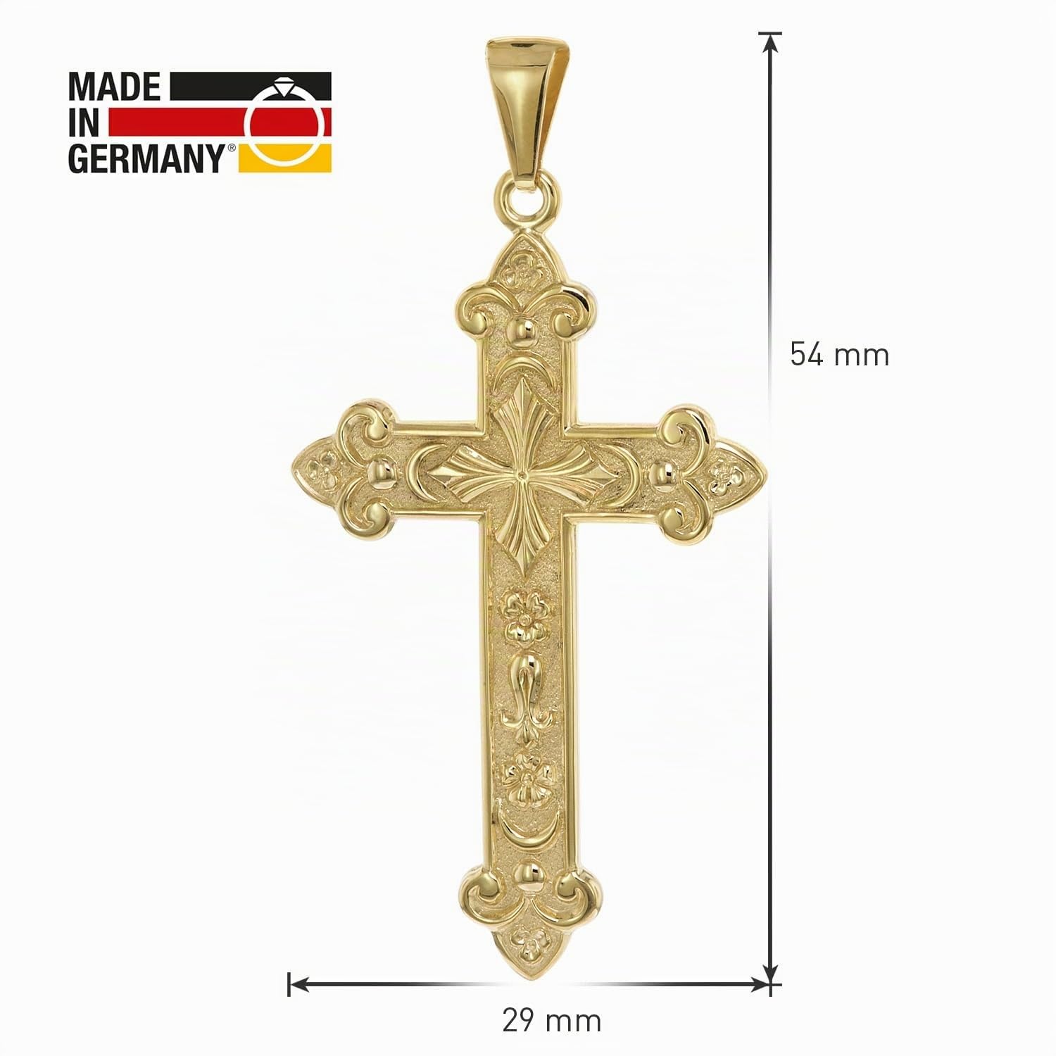 trendor 39044 Herren-Halskette orthodoxes Kreuz Gold Silber 60 cm