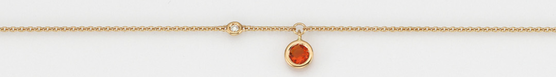 Eugen Rühle Collier Brillant Feueropal Gelbgold