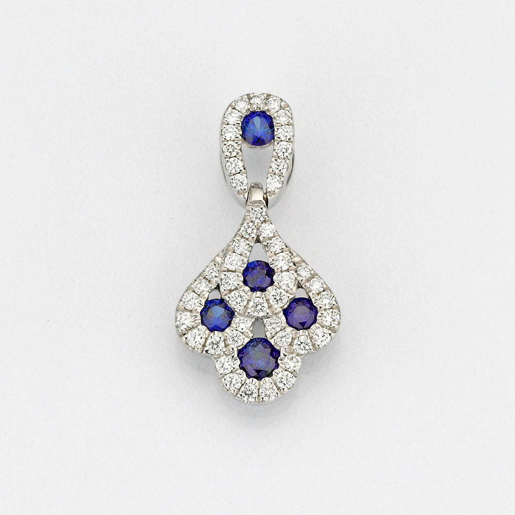 Eugen Rühle Anhänger 41.7888 Brillant 0,16ct Saphir 590 WG