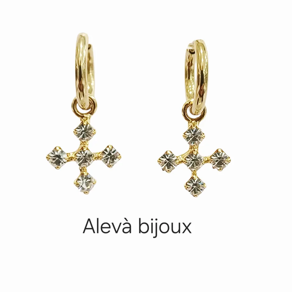 Alevá Bijoux Silvia Cross Ohrringe Gold 10mm
