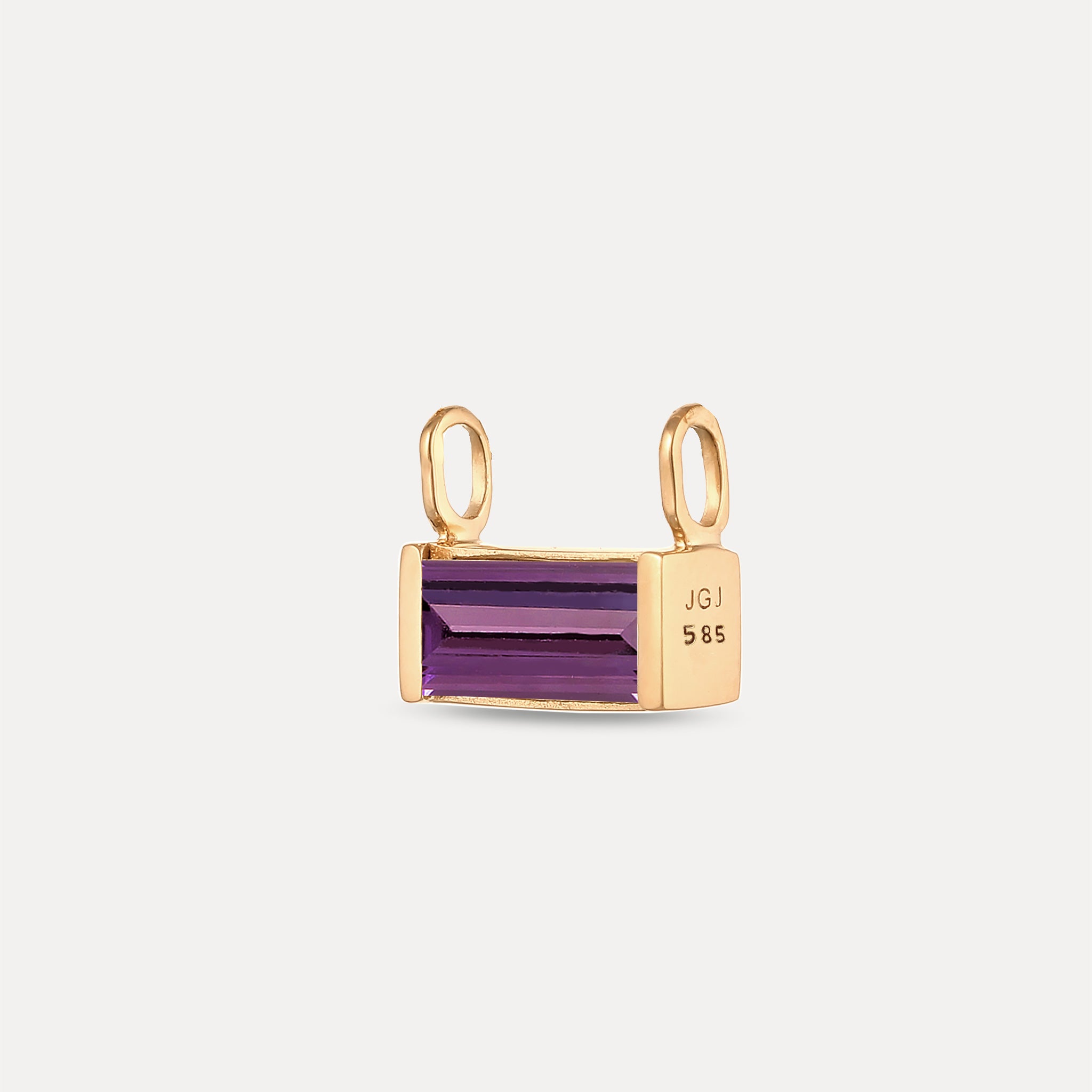 Stilnest Balance Baguette Anhänger 585 Gold Amethyst