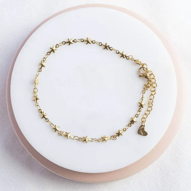 Joy by Corrine Smith Gold Fußkette Sterne vergoldet 23 cm