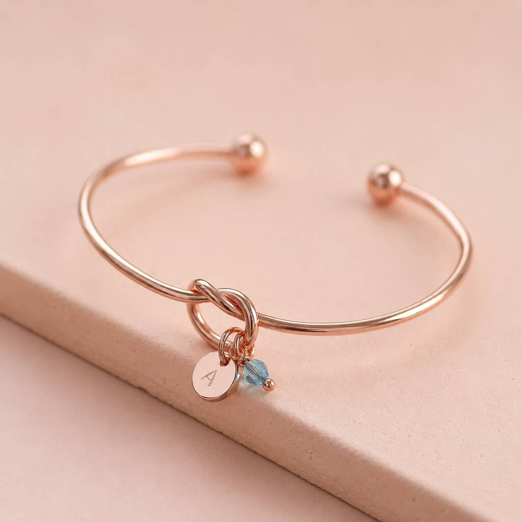 Joy by Corrine Smith Friendship Knot Bangle Roségold Geburtsstein