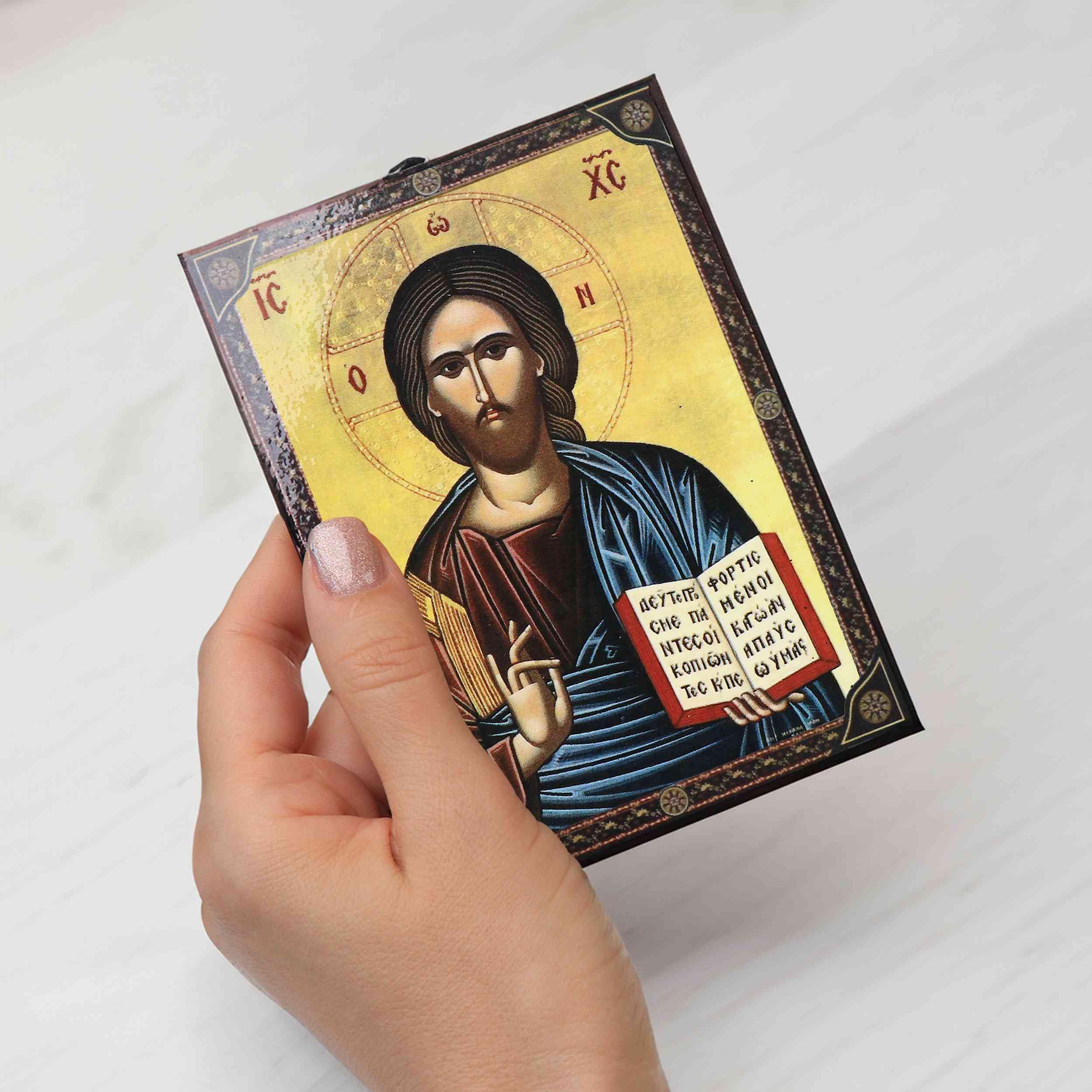 NKlaus Religious Icons Jesus Christus Ikone Holz 9,7cm