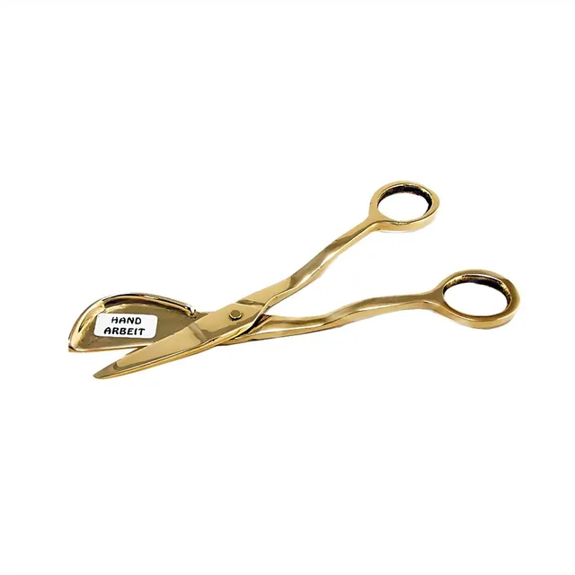 NKlaus Dochtschere Kerzenschere Gold Messing 15cm