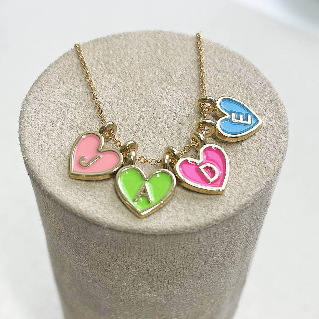 Joy by Corrine Smith Hearts Halskette Gold mit Name Emaille