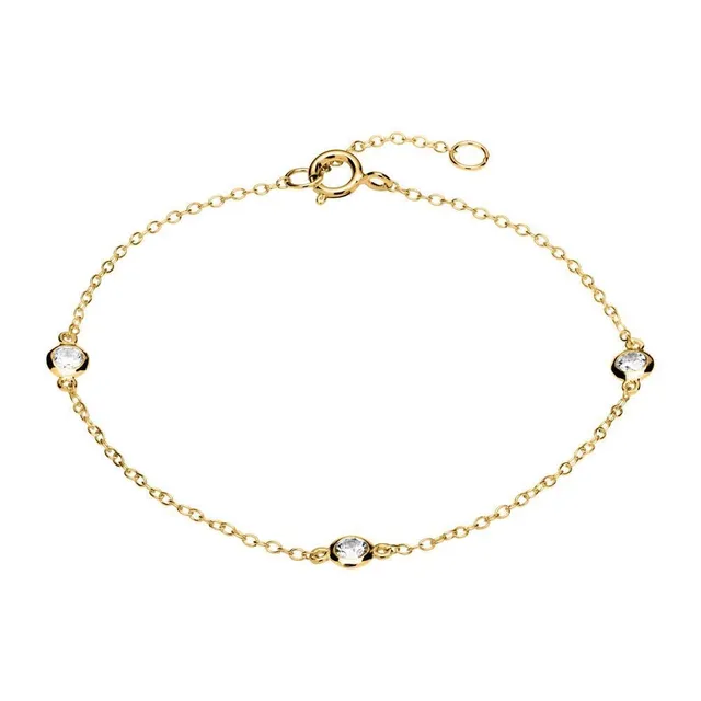 JEWLIX ID-Armbänder Armband 925er Silber vergoldet Zirkonia