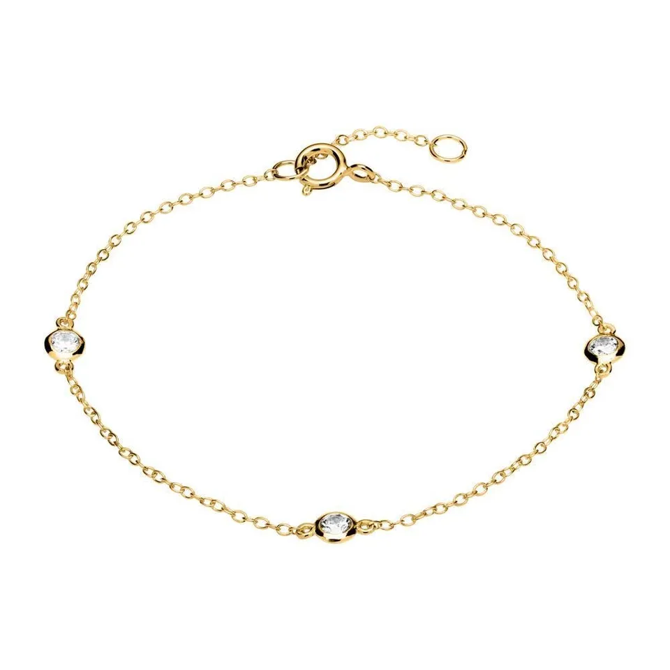 JEWLIX ID-Armbänder Armband 925er Silber vergoldet Zirkonia