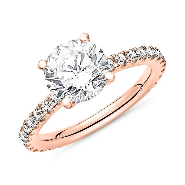 JEWLIX Verlobungsring 925 Silber Roségold Zirkonia Größe 54