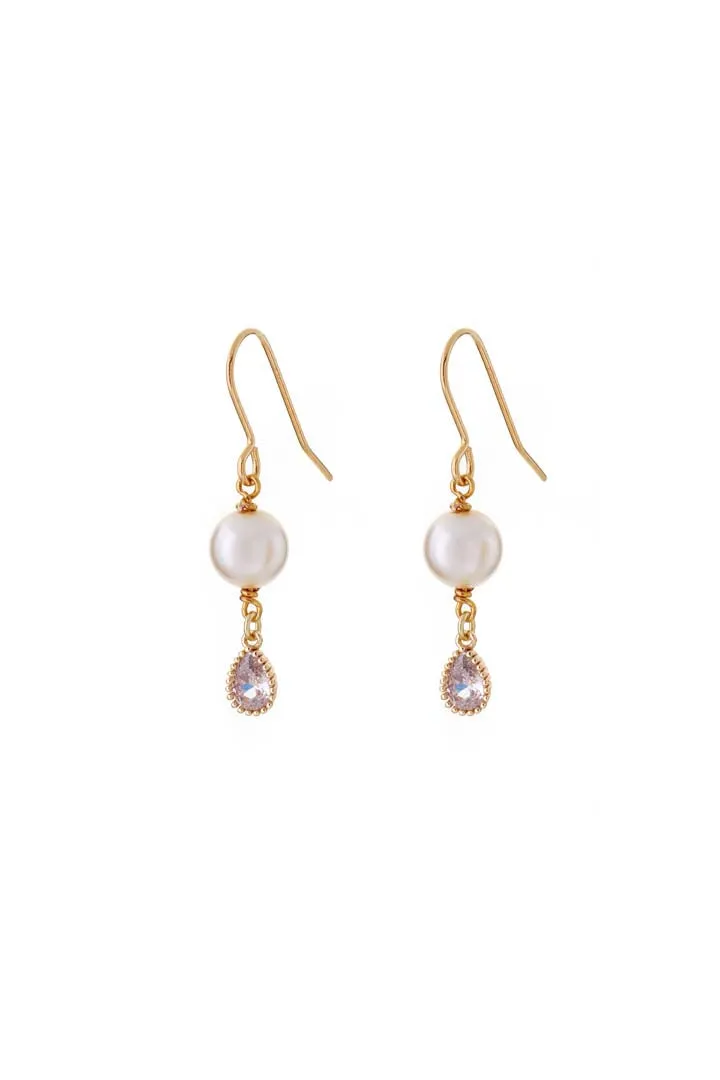 Joy by Corrine Smith Braut Perlen Ohrringe Gold Tropfen