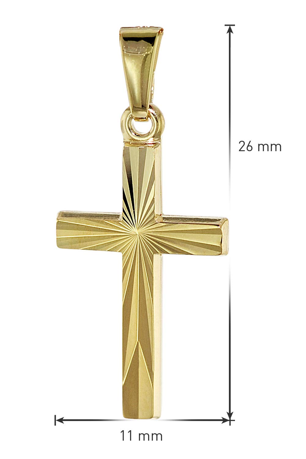 trendor Kreuz Kinder Halskette Gold 333 18 mm 40 cm