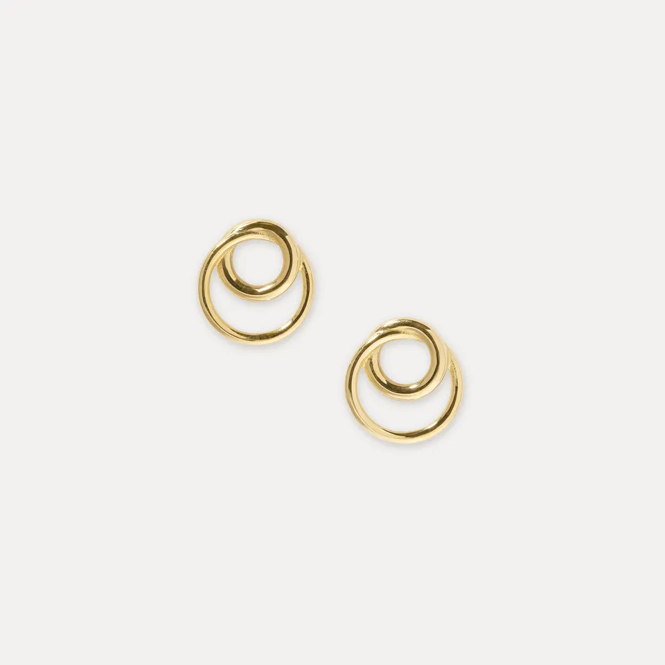 Stilnest Duo Ohrstecker Ohrringe 585 Gold 14k Massivgold