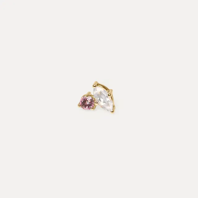 Stilnest Joy Mondstein Rosa Turmalin Ohrstecker Single Links 585 Gold