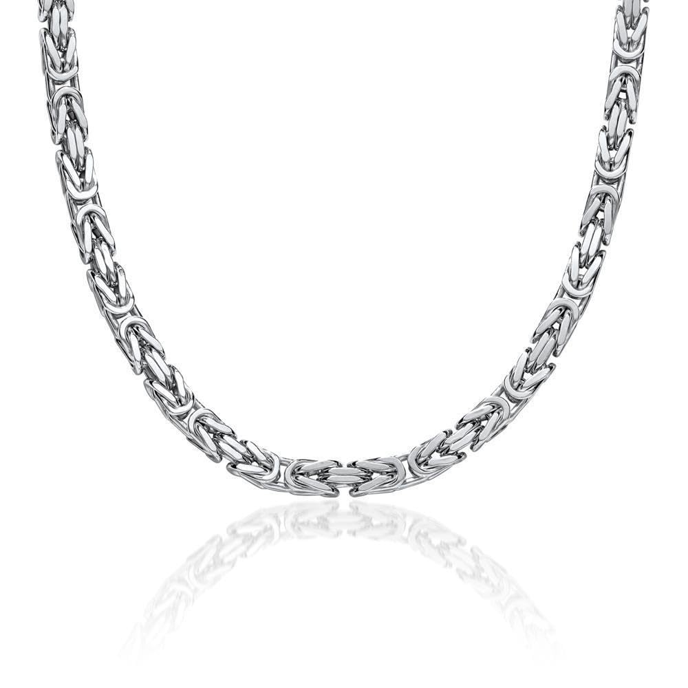 JEWLIX Königskette 925 Silber 5,5 mm Vierkant Halskette rhodiniert