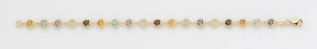 Eugen Rühle Armband Fantasie Herzen 5,7mm 585 Gelbgold Farbstein