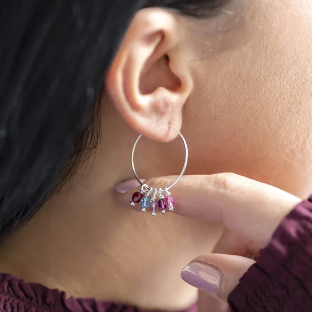 Joy by Corrine Smith Family Birthstone Creolen Silber