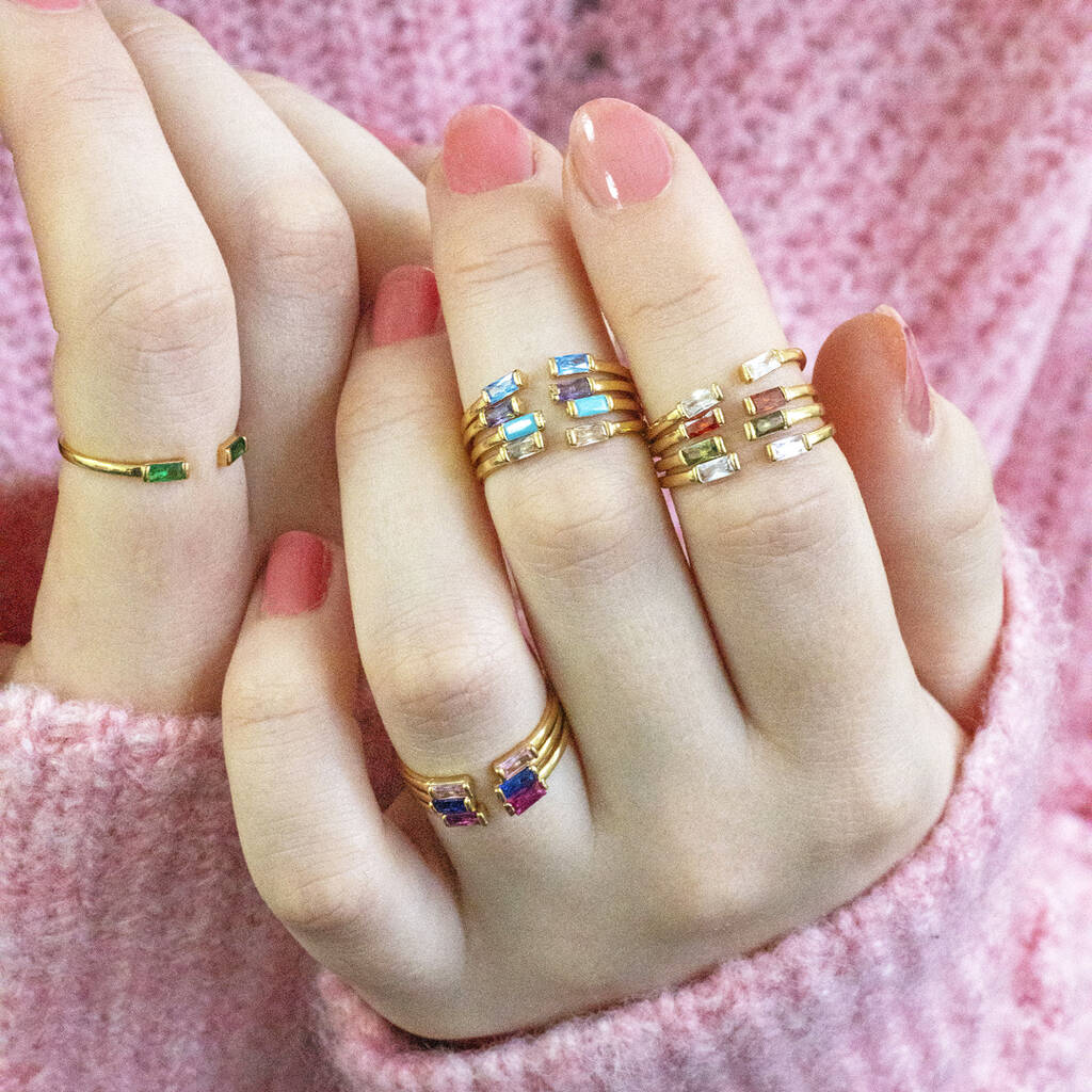 Joy by Corrine Smith Family Birthstone Ringe Gold Set
