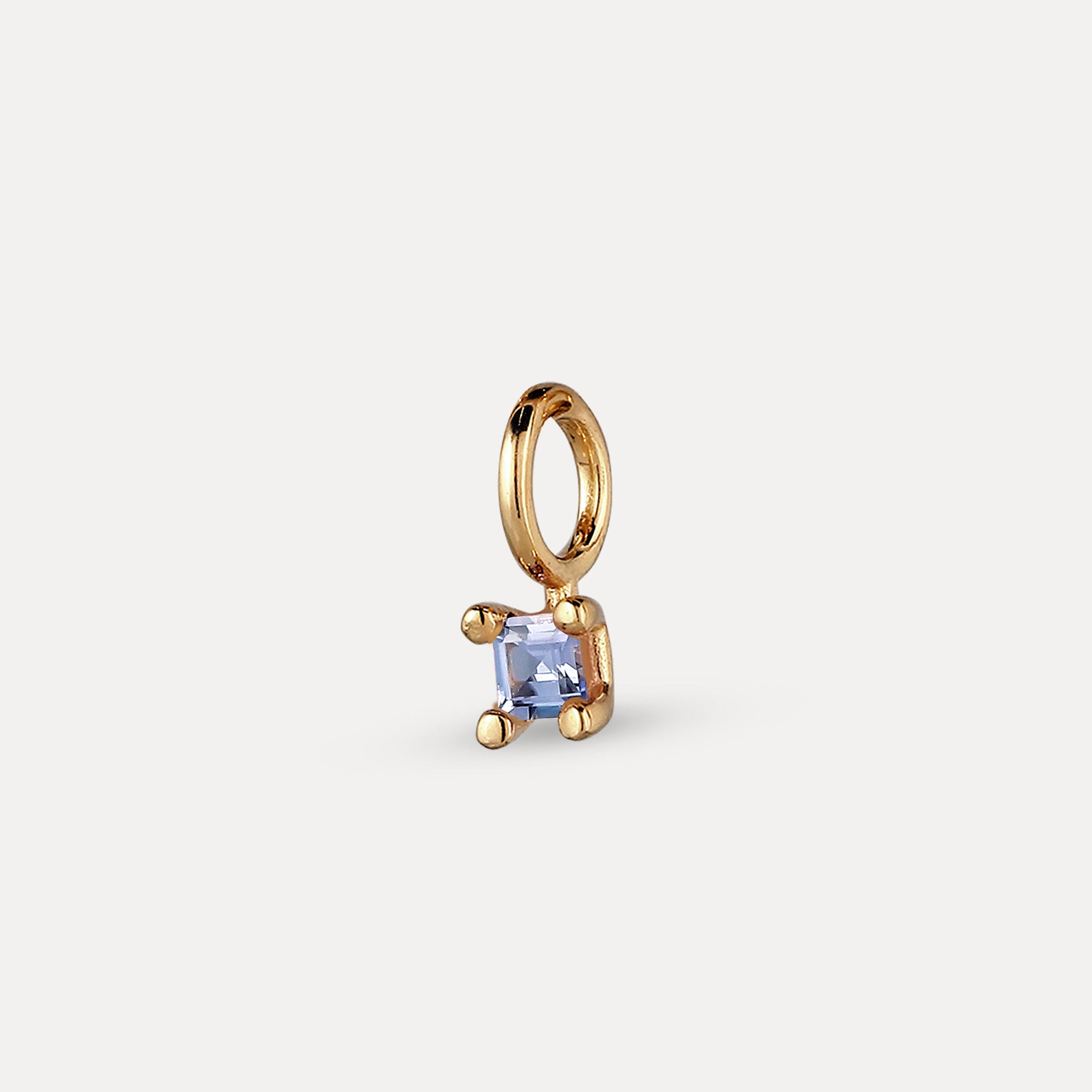 Stilnest Lila Tansanit Solitär Anhänger Square 925 Silber