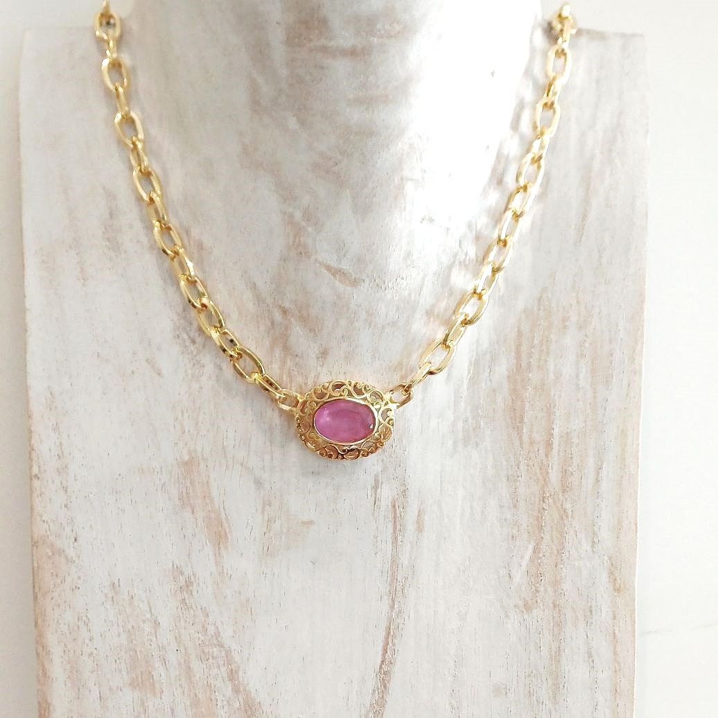 Alevá Bijoux Collane Agnese Halskette Gold Quarz 42 cm