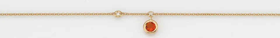 Eugen Rühle Collier Brillant Feueropal Gelbgold