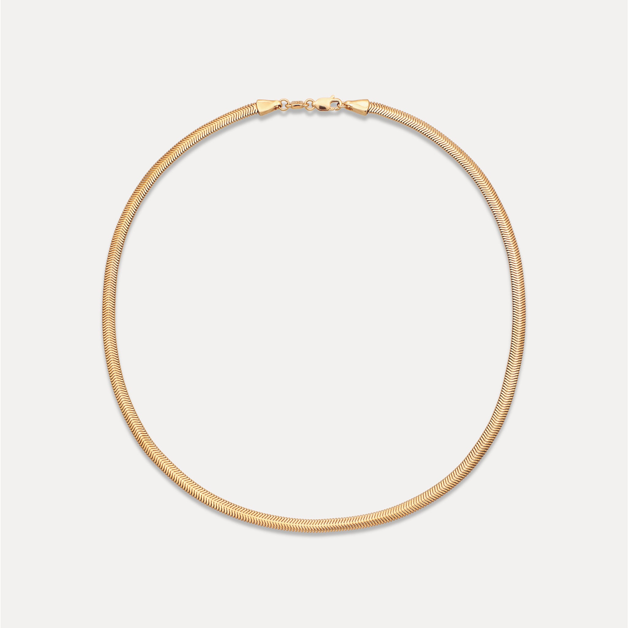 Stilnest Herringbone Kette Halskette Gold 24k 45cm